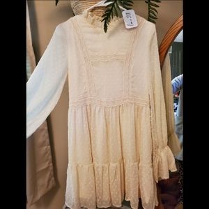 Cream Colored Dotted Dress